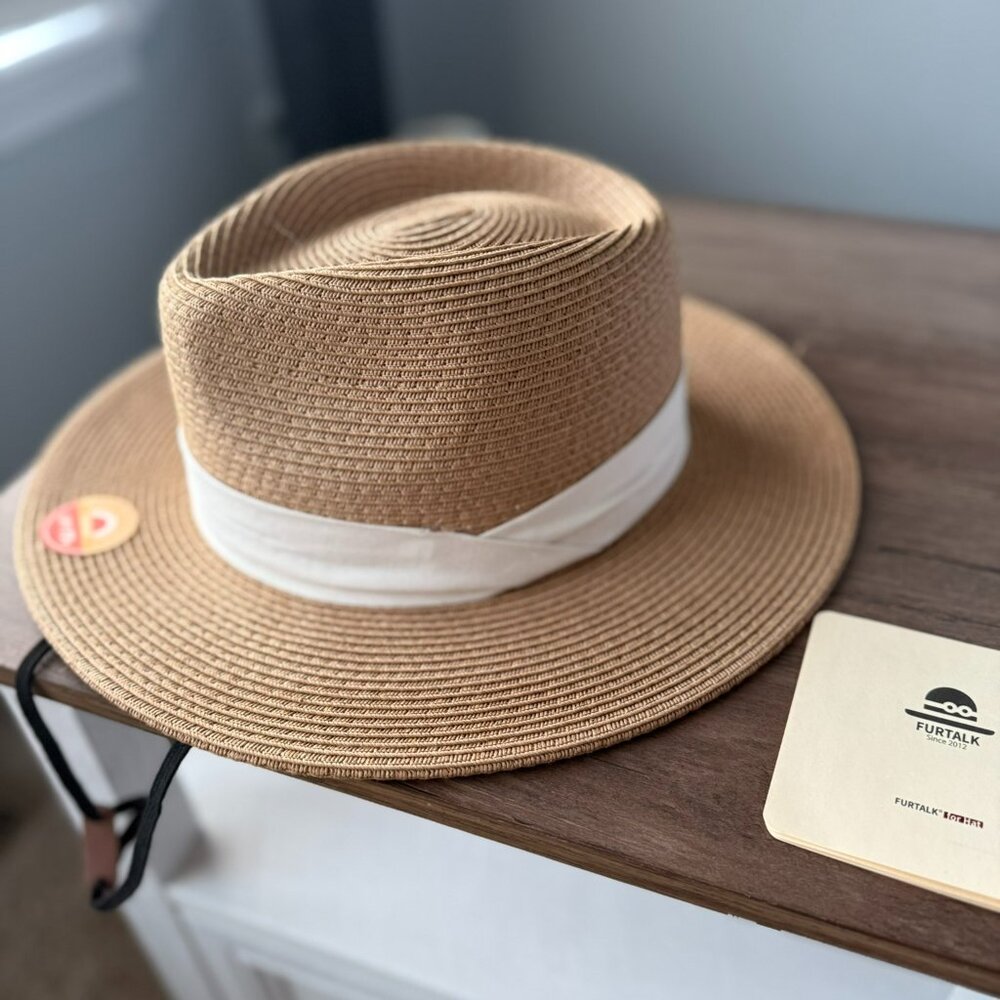 BRAND NEW: Furtalk Wide Brim Straw Panama Haat